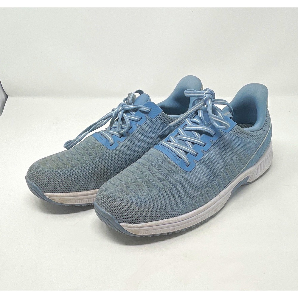 Orthofeet 80015 Women's Blue Mesh Lace-Up Walking Comfort Sneakers 10D Wide